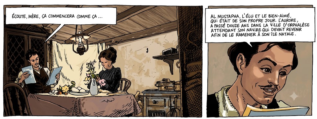 extrait bd "La vie de l'auteur du "prophète" Khalil Gibran"